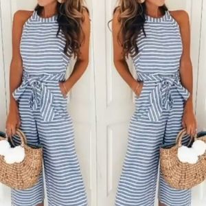 Adorable belted romper with pockets